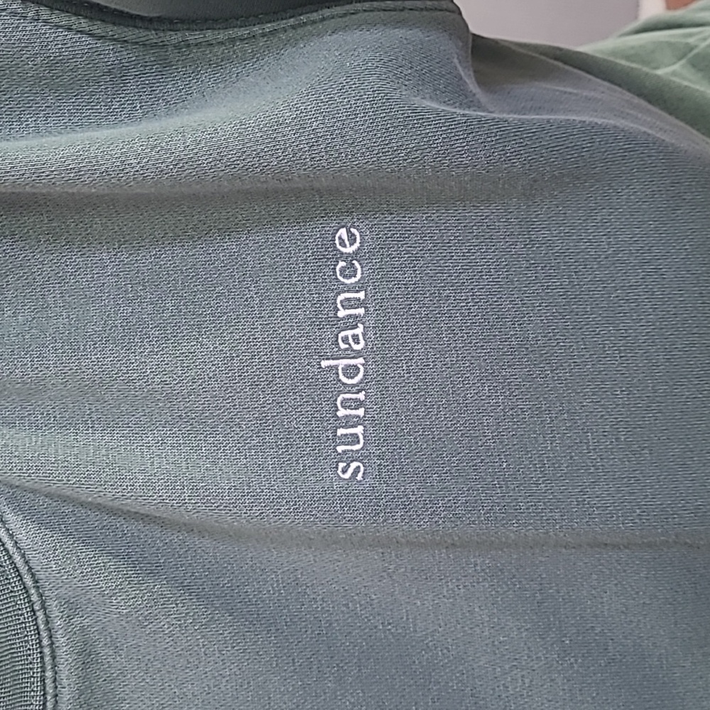 Sundance Embroidered Sweatshirt Sz Small Olive Green EUC